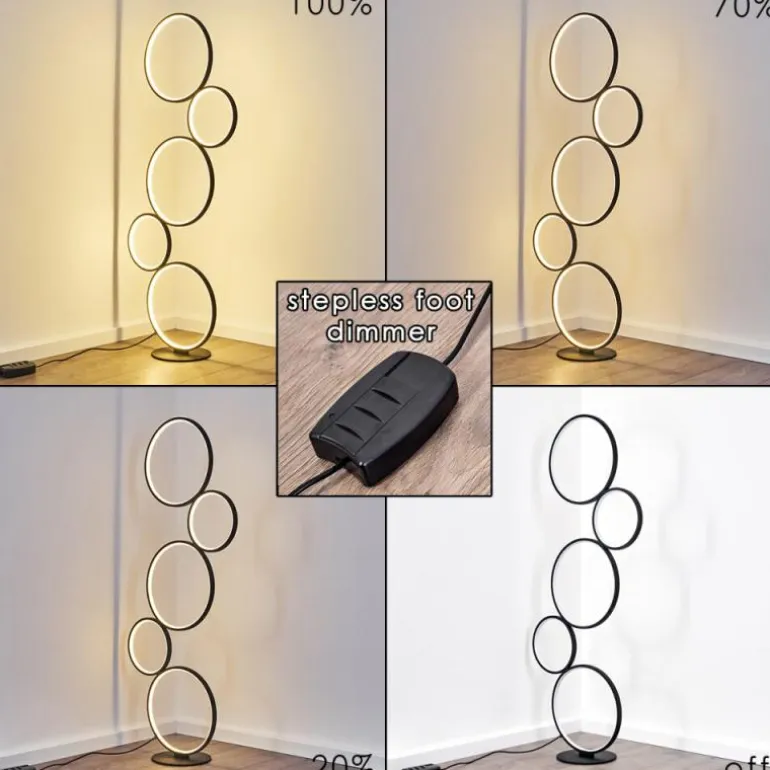 Lampadaire Rodekro LED Noir, 1 lumière