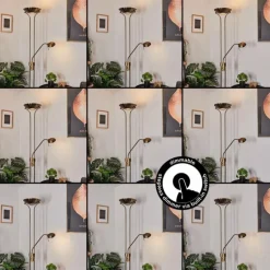 Lampadaire Rom LED Laiton, 2 lumières