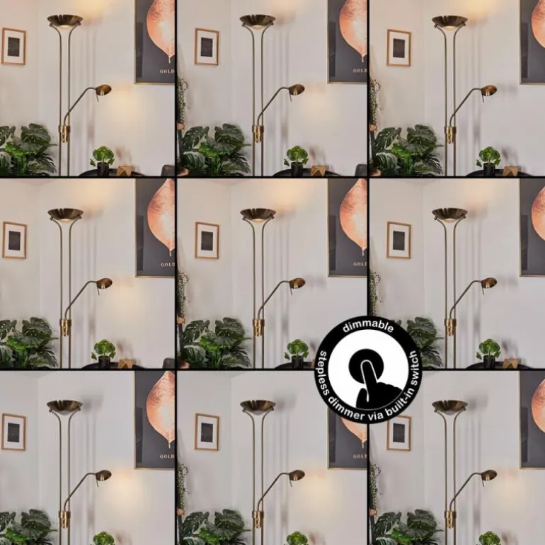 Lampadaire Rom LED Laiton, 2 lumières