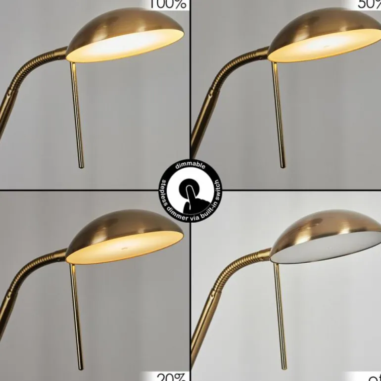Lampadaire Rom LED Laiton, 2 lumières