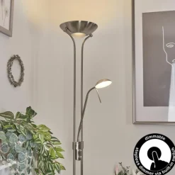 Lampadaire Rom LED Nickel mat, 2 lumières