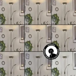 Lampadaire Rom LED Nickel mat, 2 lumières