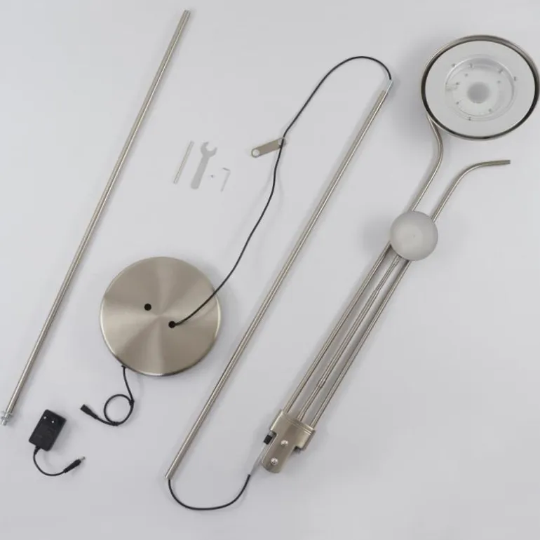 Lampadaire Rom LED Nickel mat, 2 lumières