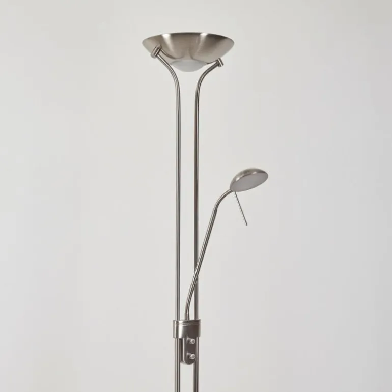 Lampadaire Rom LED Nickel mat, 2 lumières