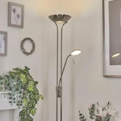 Lampadaire Rom LED Nickel mat, 2 lumières