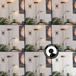 Lampadaire Rom LED Vieux laiton, 2 lumières