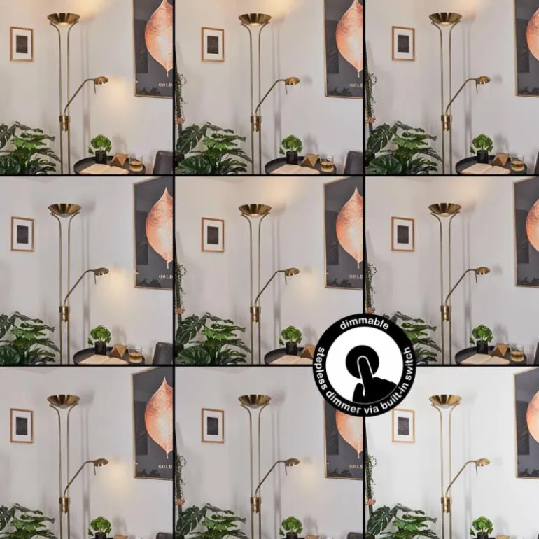 Lampadaire Rom LED Vieux laiton, 2 lumières