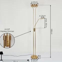 Lampadaire Rom LED Vieux laiton, 2 lumières