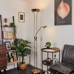 Lampadaire Rom LED Vieux laiton, 2 lumières