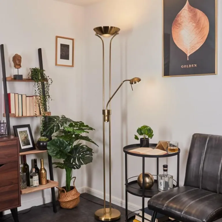 Lampadaire Rom LED Vieux laiton, 2 lumières