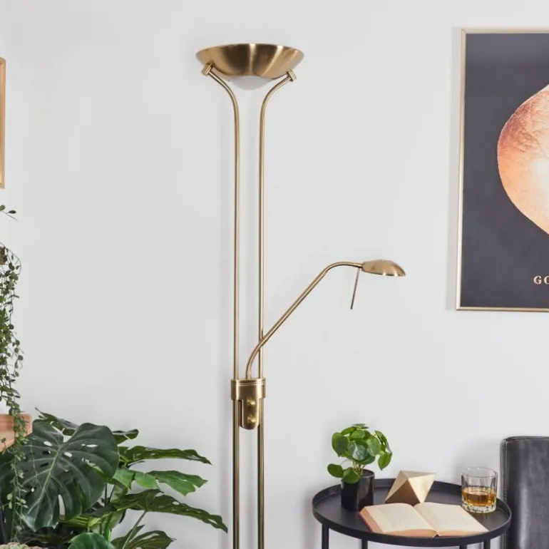 Lampadaire Rom LED Vieux laiton, 2 lumières