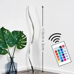 Lampadaire Saginaw LED Nickel mat, 1 lumière, Télécommandes, Changeur de couleurs