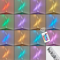 Lampadaire Saginaw LED Nickel mat, 1 lumière, Télécommandes, Changeur de couleurs