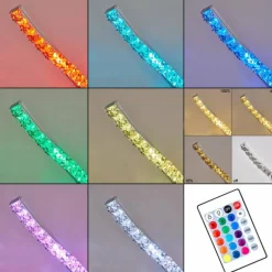 Lampadaire Saginaw LED Nickel mat, 1 lumière, Télécommandes, Changeur de couleurs