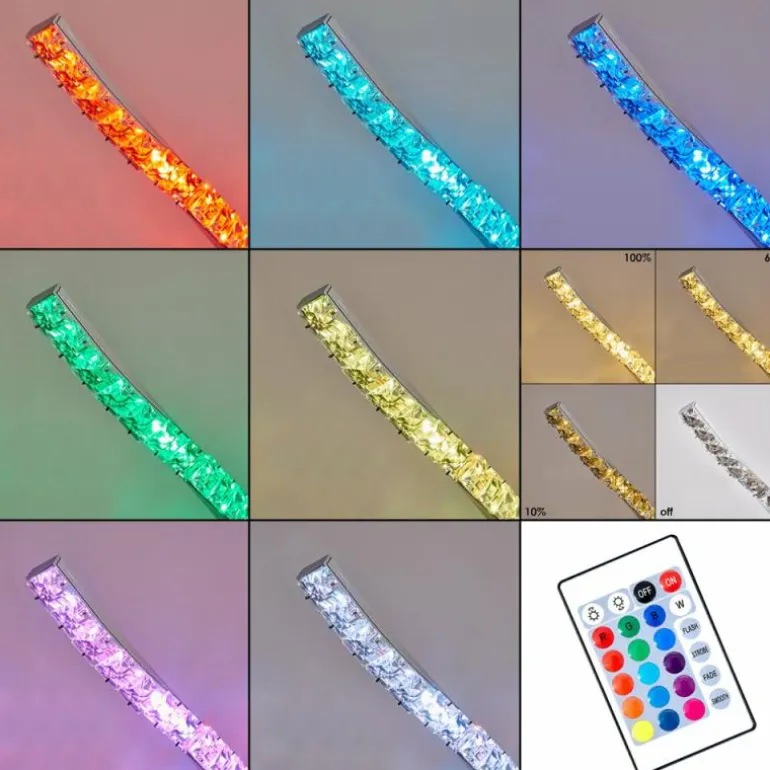 Lampadaire Saginaw LED Nickel mat, 1 lumière, Télécommandes, Changeur de couleurs