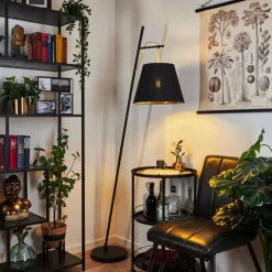 Lampadaire Saillon Noir, 1 lumière