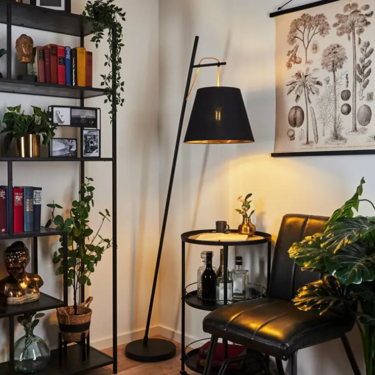 Lampadaire Saillon Noir, 1 lumière