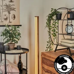Lampadaire Salmi LED Couleur bois, Noir, 1 lumière