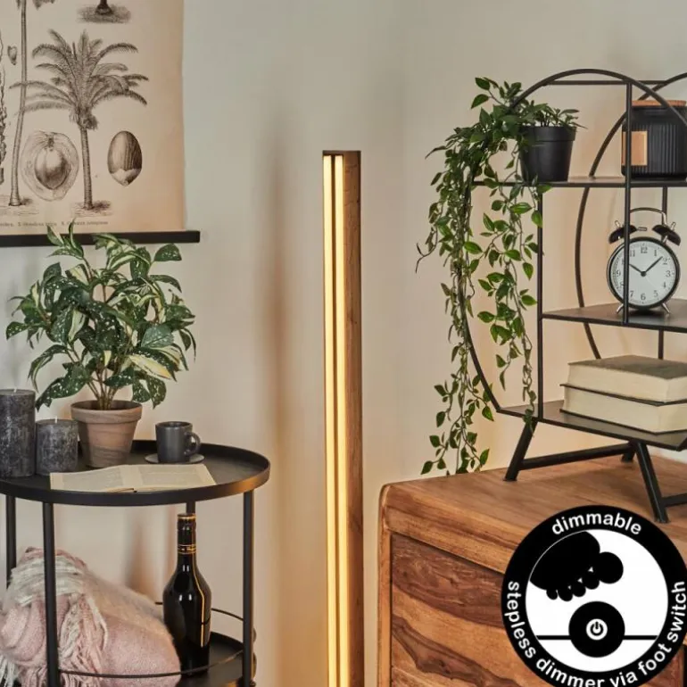 Lampadaire Salmi LED Couleur bois, Noir, 1 lumière
