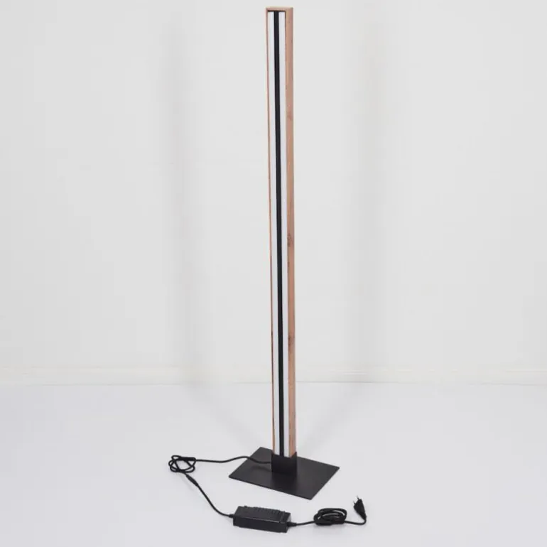 Lampadaire Salmi LED Couleur bois, Noir, 1 lumière