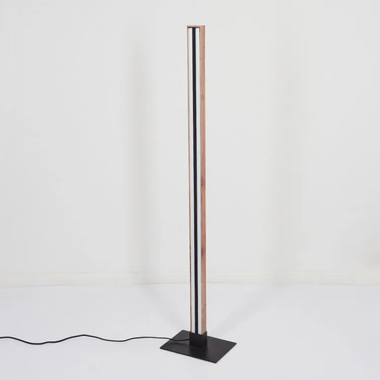 Lampadaire Salmi LED Couleur bois, Noir, 1 lumière