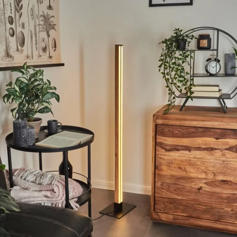 Lampadaire Salmi LED Couleur bois, Noir, 1 lumière