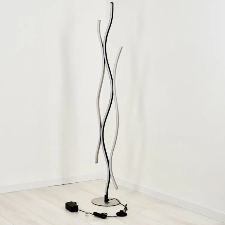 Lampadaire Serlande LED Nickel mat, 1 lumière