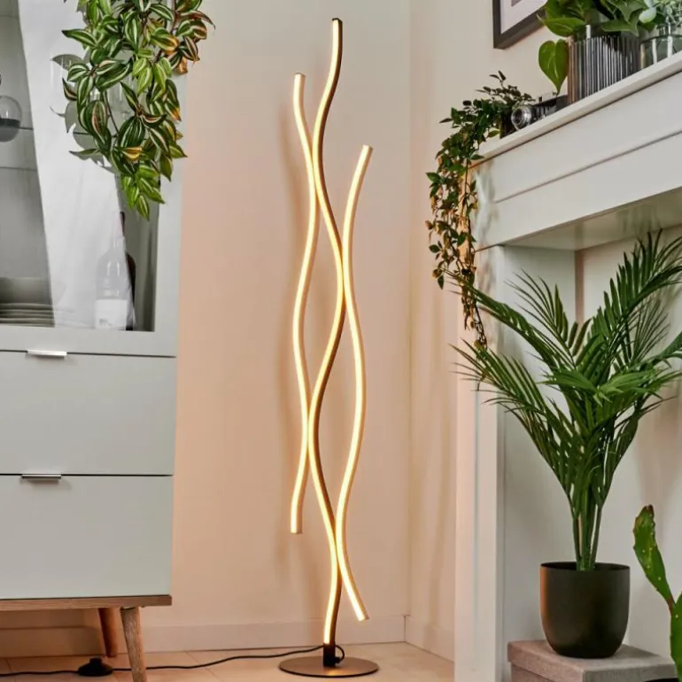 Lampadaire Serlande LED Nickel mat, 1 lumière