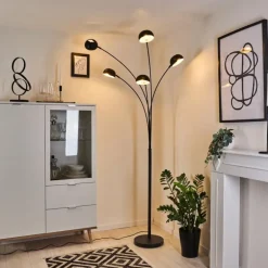 Lampadaire Siamado Noir, 5 lumières