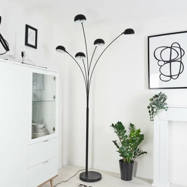 Lampadaire Siamado Noir, 5 lumières