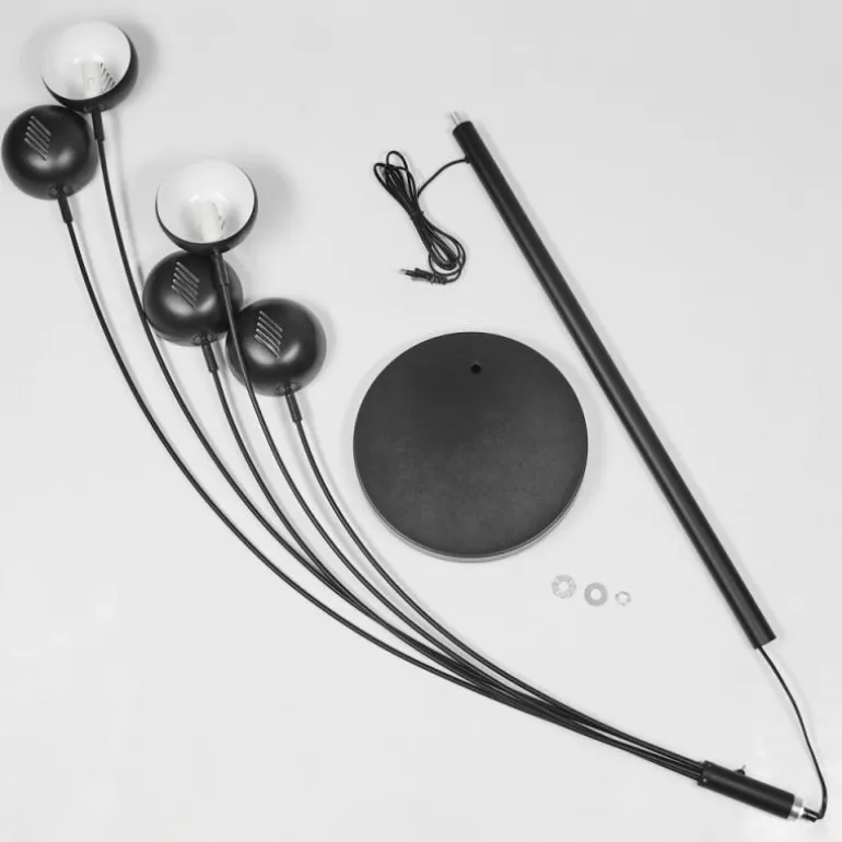 Lampadaire Siamado Noir, 5 lumières