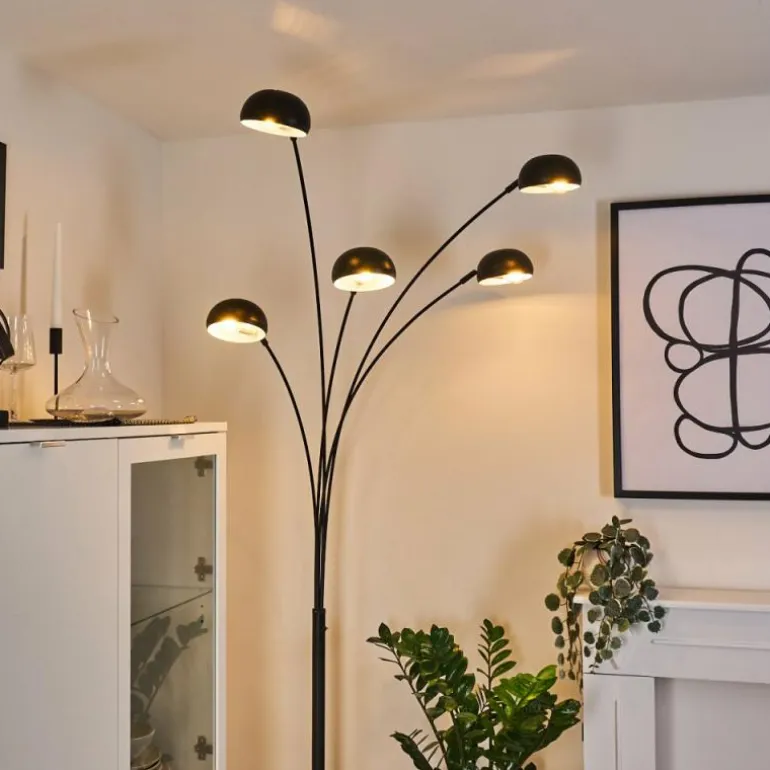 Lampadaire Siamado Noir, 5 lumières