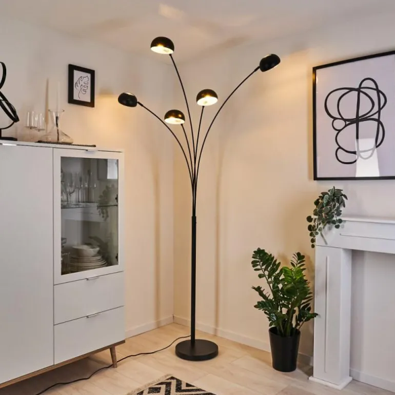 Lampadaire Siamado Noir, 5 lumières