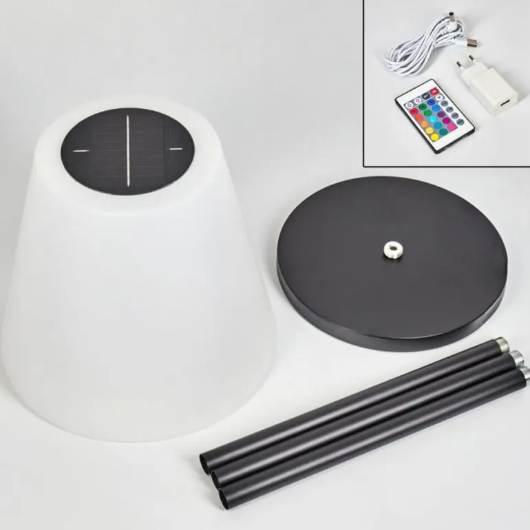 Lampadaire solaire d'extérieur Fisao LED Noir, 41 lumières, Télécommandes