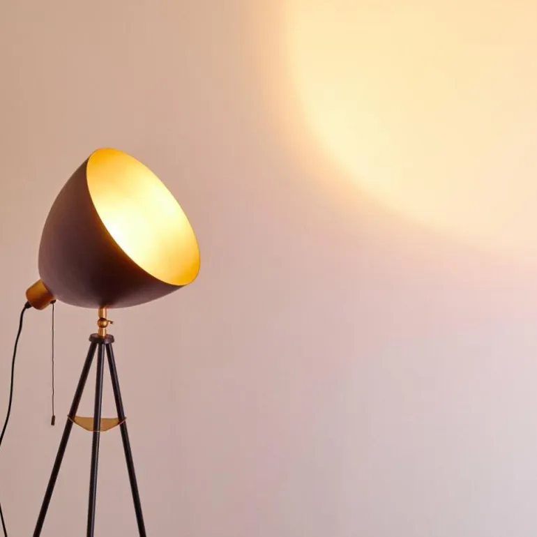 Lampadaire Sorsele Cuivre, Noir, 1 lumière