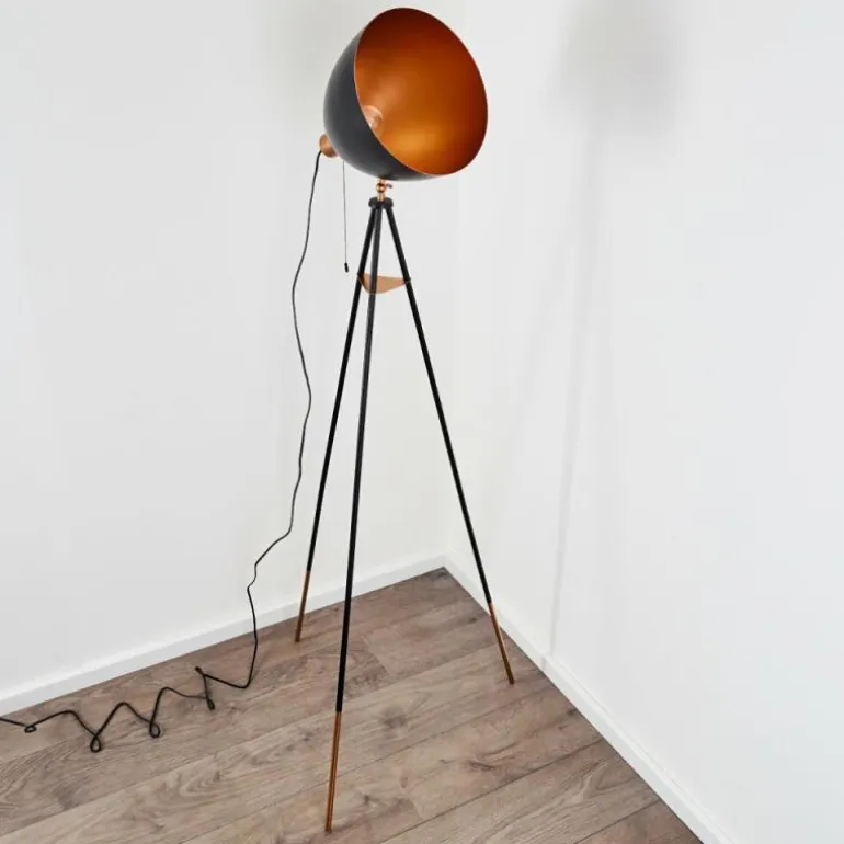Lampadaire Sorsele Cuivre, Noir, 1 lumière