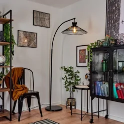 Lampadaire Tamins Noir, 1 lumière