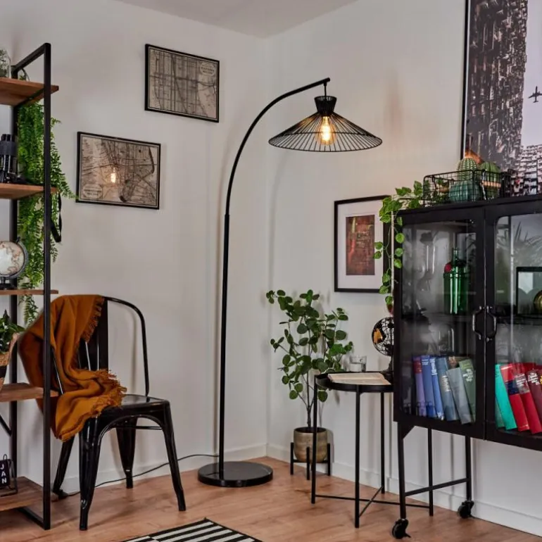 Lampadaire Tamins Noir, 1 lumière