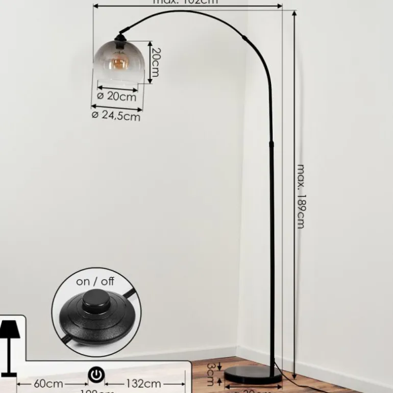 Lampadaire Tapitapa Noir, 1 lumière