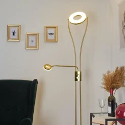 Lampadaire Tierz LED Laiton, 2 lumières