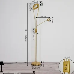 Lampadaire Tierz LED Laiton, 2 lumières