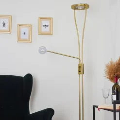 Lampadaire Tierz LED Laiton, 2 lumières