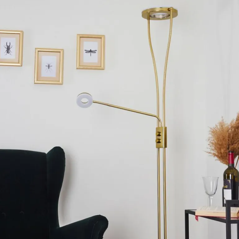 Lampadaire Tierz LED Laiton, 2 lumières