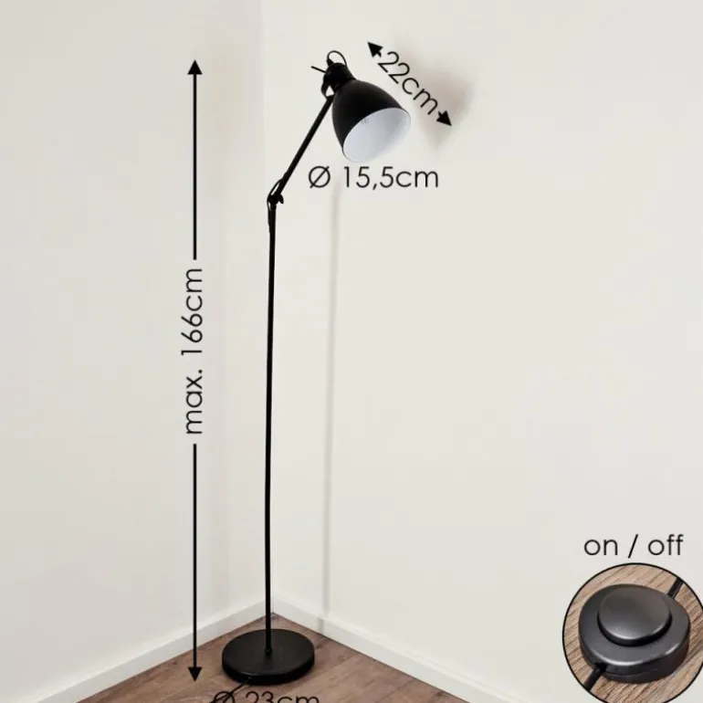 Lampadaire Timola Noir, 1 lumière