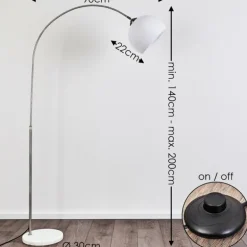 Lampadaire Tipitapa Nickel mat, 1 lumière