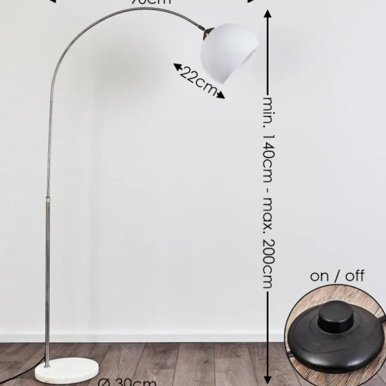 Lampadaire Tipitapa Nickel mat, 1 lumière