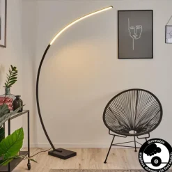 Lampadaire Tobillos LED Noir, 1 lumière