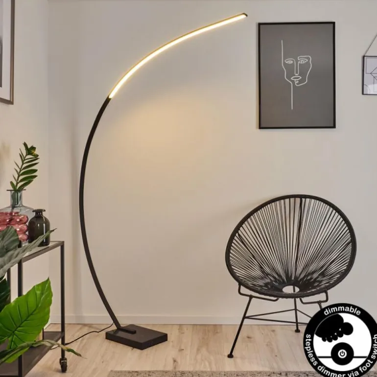 Lampadaire Tobillos LED Noir, 1 lumière