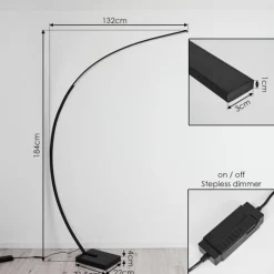 Lampadaire Tobillos LED Noir, 1 lumière