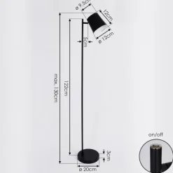 Lampadaire Tontolos LED Noir, 1 lumière